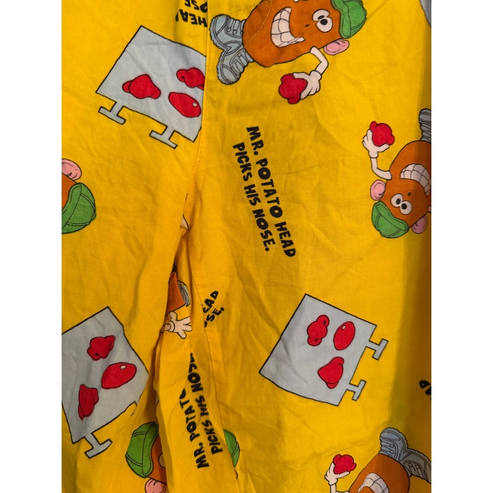 Vintage 2002 Mr Potato‎ Head Pajama Pants Mens Large Yellow Cotton Hasbro Lounge - Picture 2 of 6